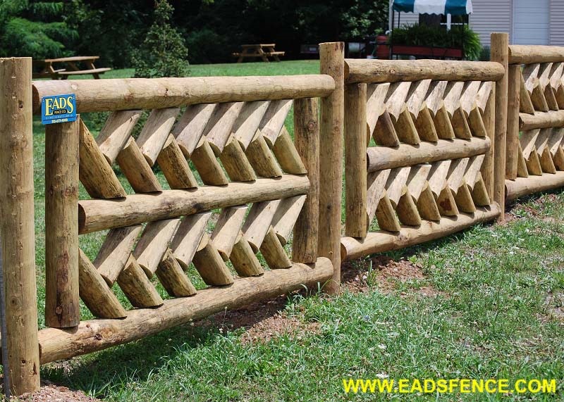 Custom Wood Log Fence